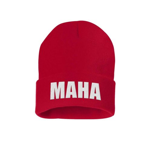 12 Inch Knit Hat / Red MAHA Beanie maga trump