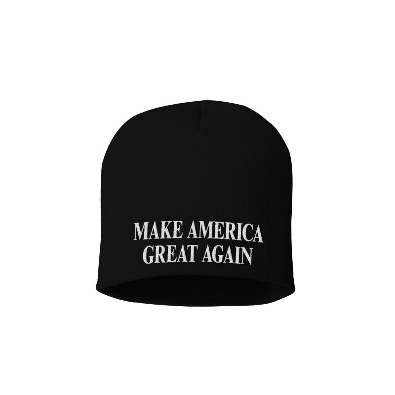 8 Inch Knit Hat / Black Make America Great Again Beanie maga trump