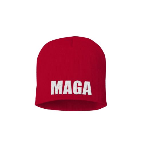 8 Inch Knit Hat / Red MAGA Beanie maga trump