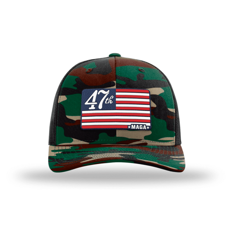 Adjustable Snapback Trucker Cap / Army Camo/Black MAGA 47 Trucker Hat maga trump