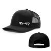 Adjustable Snapback Trucker Cap / Black 45-47 Lower Left Trucker Hat maga trump