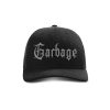 Adjustable Snapback Trucker Cap / Black Garbage Gothic Trucker Hat maga trump