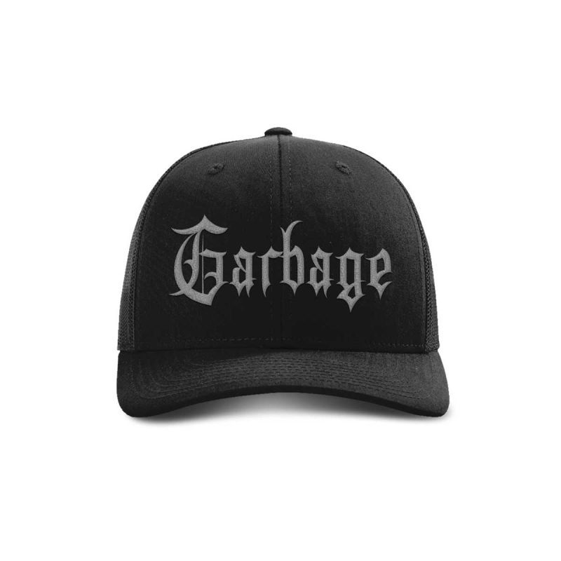 Adjustable Snapback Trucker Cap / Black Garbage Gothic Trucker Hat maga trump