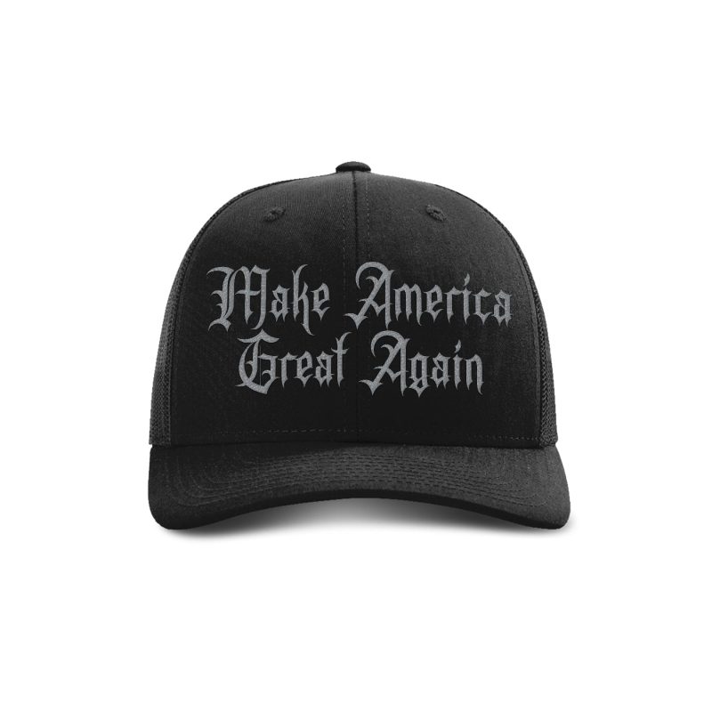 Adjustable Snapback Trucker Cap / Black Make America Great Again Dark Gothic MAGA Edition maga trump