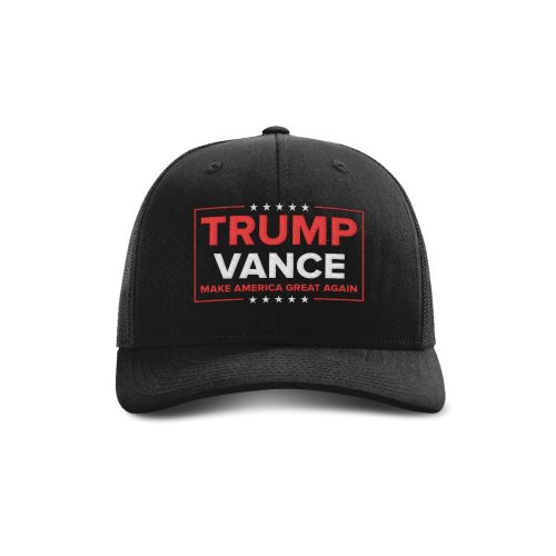 Adjustable Snapback Trucker Cap / Black Trump Vance Trucker Hat maga trump