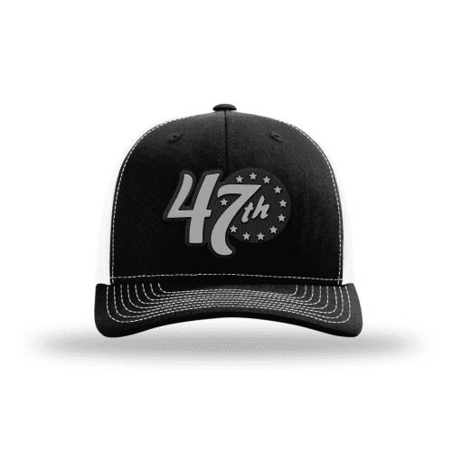 Adjustable Snapback Trucker Cap / Black/ White Limited Edition 47th President Trucker Hat - Silver/Black maga trump