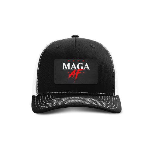 Adjustable Snapback Trucker Cap / Black/ White MAGA AF Patch Trucker Hat maga trump