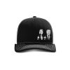 Adjustable Snapback Trucker Cap / Black/ White Trump And Elon Flipping The Bird Trucker Hat maga trump