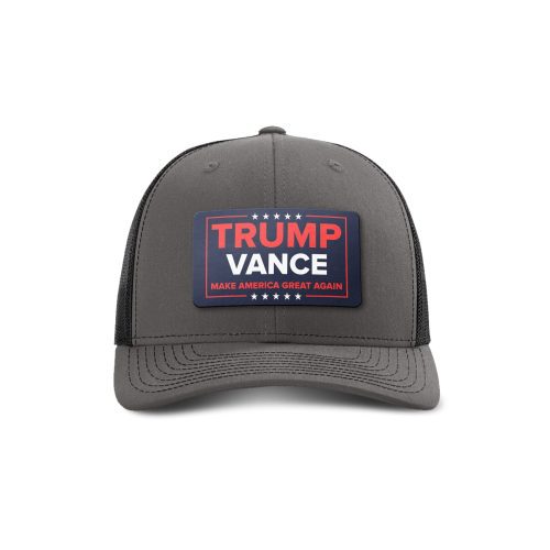 Adjustable Snapback Trucker Cap / Charcoal/ Black Trump Vance Patch Trucker Hat maga trump