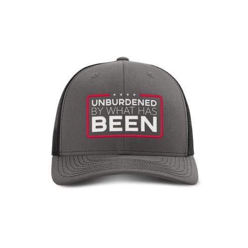 Adjustable Snapback Trucker Cap / Charcoal/ Black Unburdened by What Has Been Trucker Hat maga trump