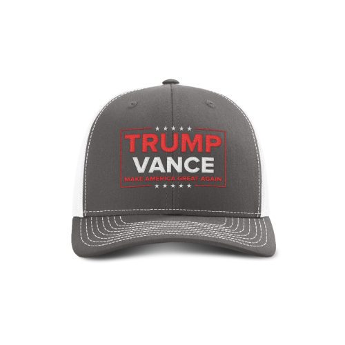 Adjustable Snapback Trucker Cap / Charcoal/ White Trump Vance Trucker Hat maga trump