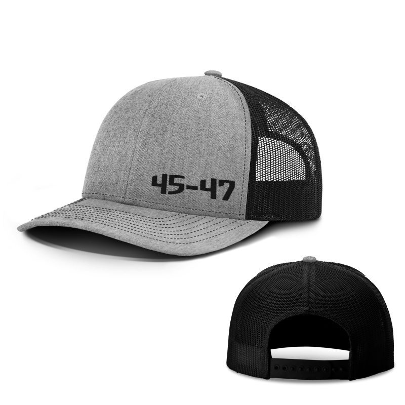 Adjustable Snapback Trucker Cap / Heather Grey/ Black 45-47 Lower Left Trucker Hat maga trump