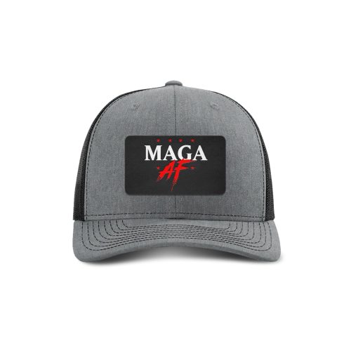 Adjustable Snapback Trucker Cap / Heather Grey/ Black MAGA AF Patch Trucker Hat maga trump