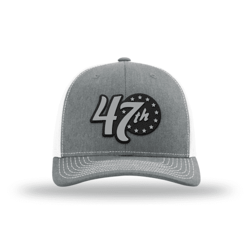 Adjustable Snapback Trucker Cap / Heather Grey/ White Limited Edition 47th President Trucker Hat - Silver/Black maga trump