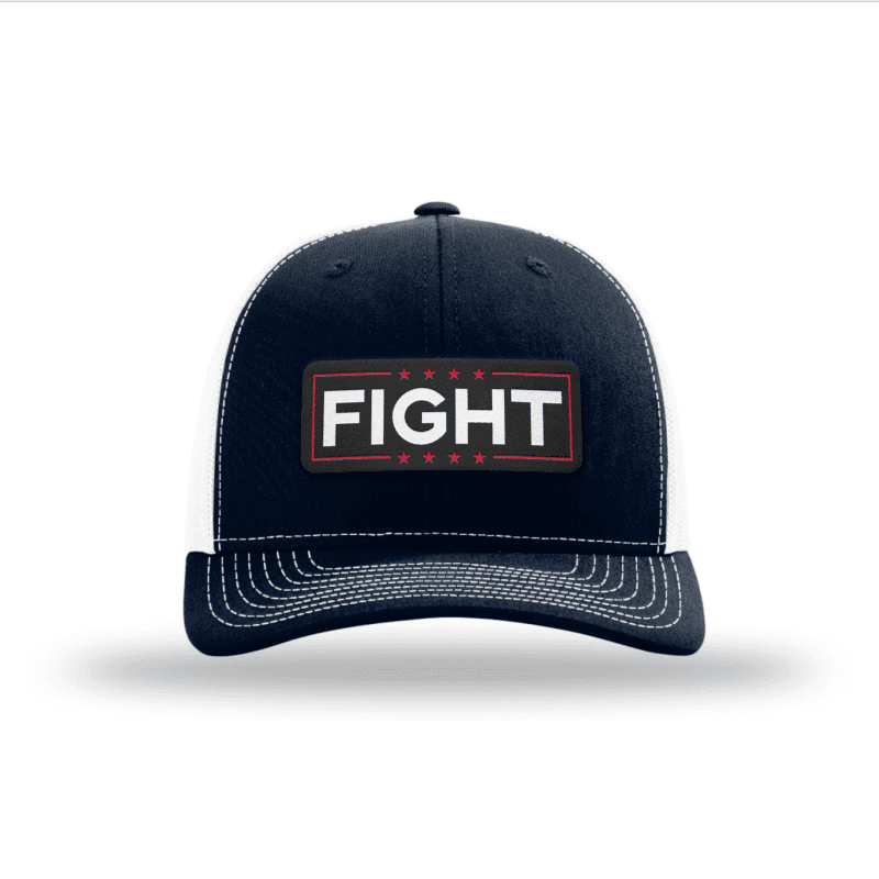 Adjustable Snapback Trucker Cap / Navy/ White Fight Trucker Hat maga trump