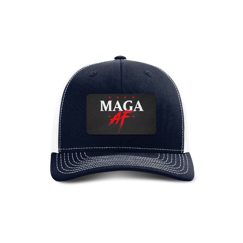 Adjustable Snapback Trucker Cap / Navy/ White MAGA AF Patch Trucker Hat maga trump