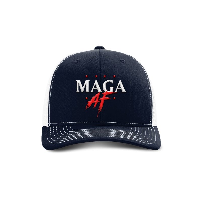 Adjustable Snapback Trucker Cap / Navy/ White MAGA AF Trucker Hat maga trump