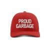 Adjustable Snapback Trucker Cap / Red Proud Garbage Trucker Hat maga trump