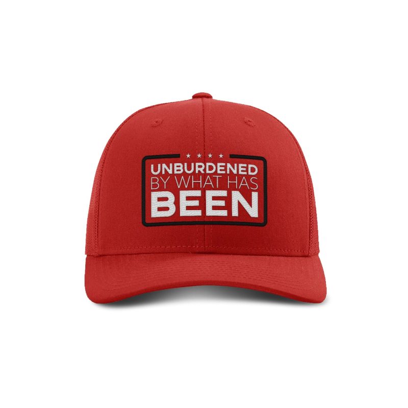 Adjustable Snapback Trucker Cap / Red Unburdened by What Has Been Trucker Hat maga trump