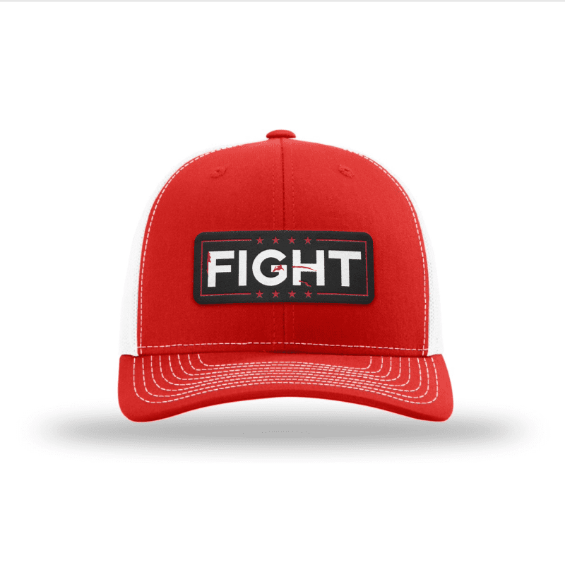 Adjustable Snapback Trucker Cap / Red/ White Fight Blood Splatter Trucker Hat maga trump