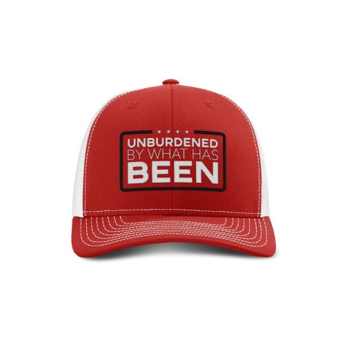 Adjustable Snapback Trucker Cap / Red/ White Unburdened by What Has Been Trucker Hat maga trump