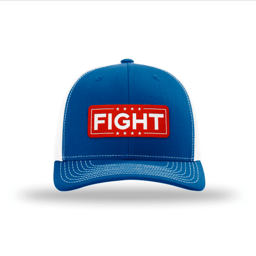 Adjustable Snapback Trucker Cap / Royal/ White Fight - Red Trucker Hat maga trump