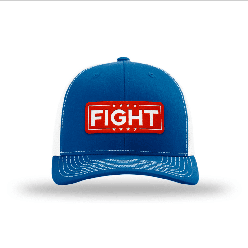 Adjustable Snapback Trucker Cap / Royal/ White Fight - Red Trucker Hat maga trump