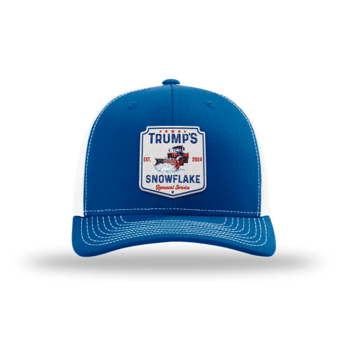 Adjustable Snapback Trucker Cap / Royal/White Trump's Snowflake Removal Service Trucker maga trump