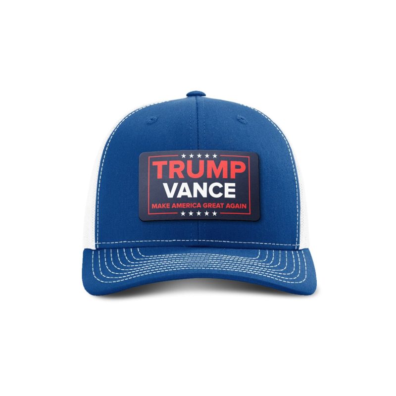 Adjustable Snapback Trucker Cap / Royal/ White Trump Vance Patch Trucker Hat maga trump