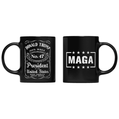 Black Donald Trump Whiskey Mug maga trump