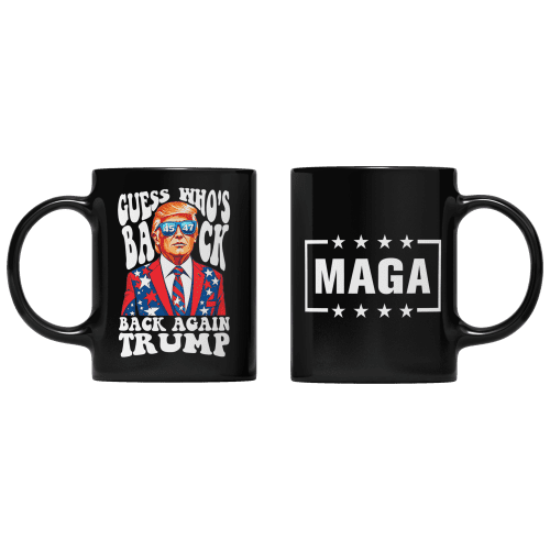 Black Guess Who's Back Again Trump Mug maga trump