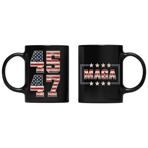 Black Number 45 47 Mug maga trump