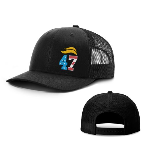 Black / OS Trump 47 Trucker Hat maga trump