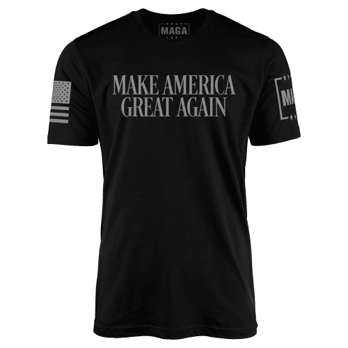 Black / S Dark MAGA  Blackout Edition - Moisture Wicking T-shirt maga trump