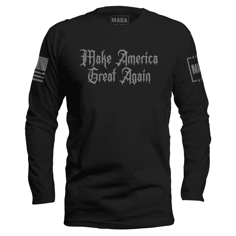 Black / S Make America Great Again Dark Gothic Long Sleeve maga trump