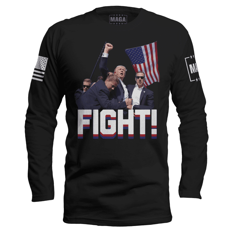 Black / S Trump Fight Long Sleeve maga trump