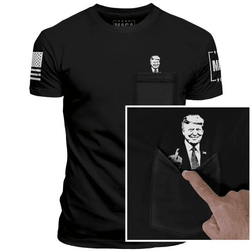 Black / S Trump "Middle Finger" Pocket T-Shirt maga trump