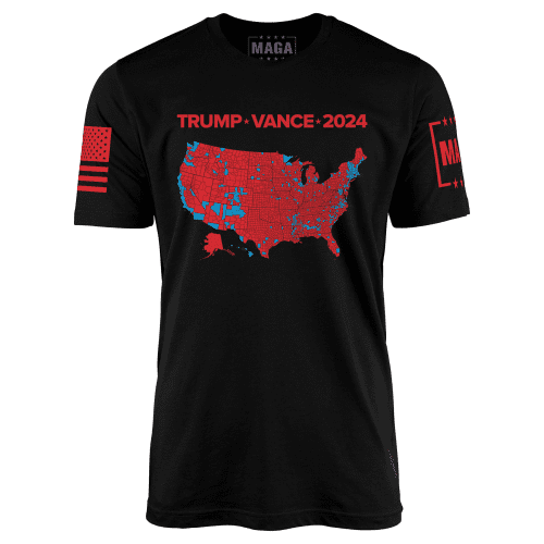 Black / S Trump Vance 2024 Electoral Map - Moisture Wicking T-shirt maga trump