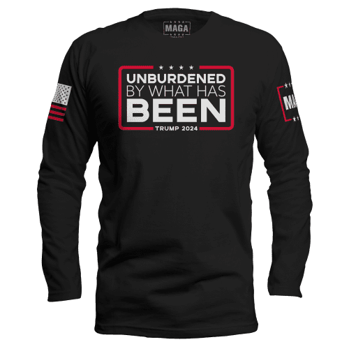 Black / S Unburdened by What Has Been Long Sleeve maga trump