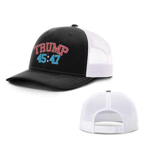 Black/ White / OS Trump 45 47 Trucker Hat maga trump