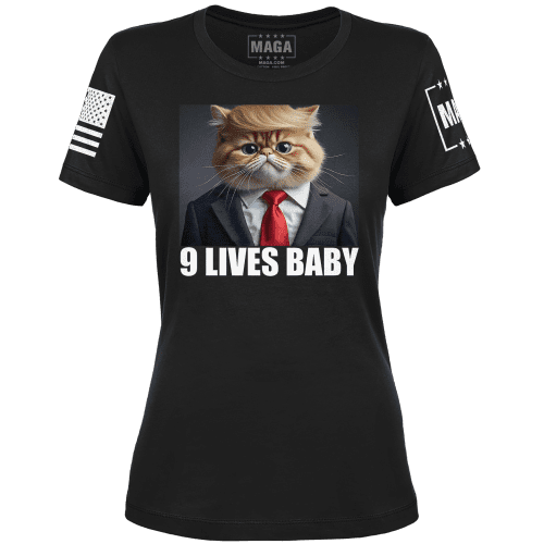 Black / XS 9 Lives Baby Ladies Tee maga trump