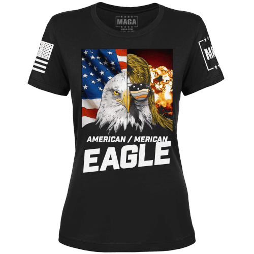 Black / XS American / Merican Eagle Ladies Tee maga trump