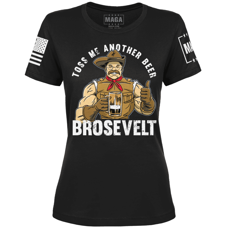 Black / XS Beer Brosevelt Ladies Tee maga trump