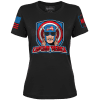 Black / XS Captain Merica Ladies Tee maga trump