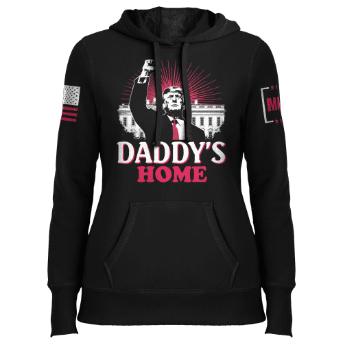 Black / XS Daddy's Home 5 Ladies Hoodie maga trump