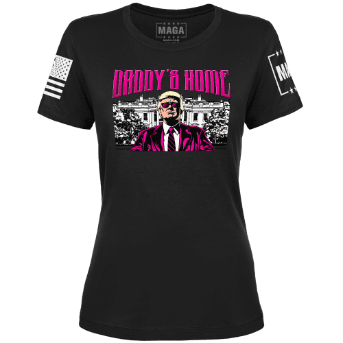 Black / XS Daddy's Home Ladies Tee maga trump