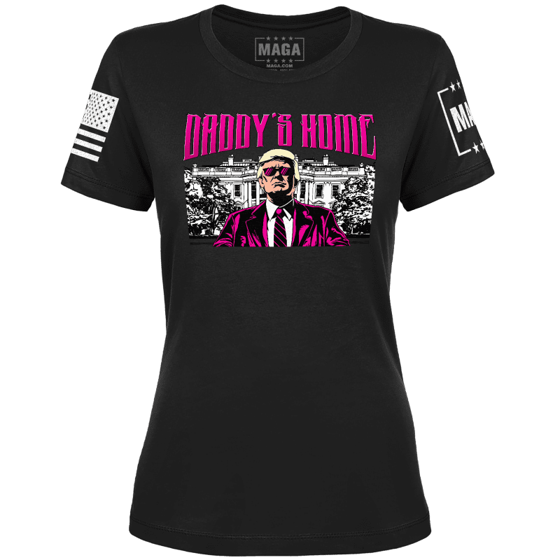 Black / XS Daddy's Home Ladies Tee maga trump