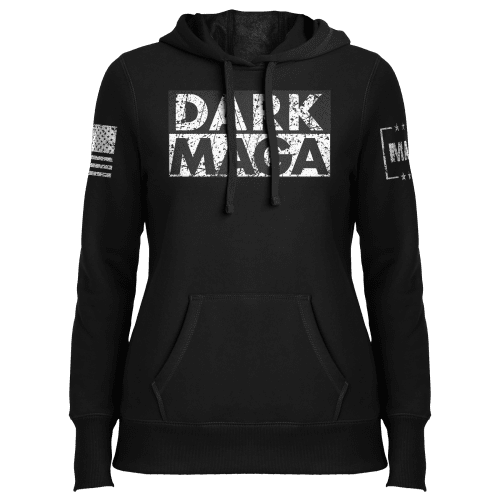 Black / XS Dark MAGA Ladies Hoodie maga trump