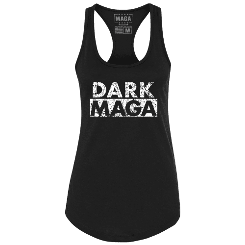 Black / XS Dark MAGA Racerback Tank Top maga trump