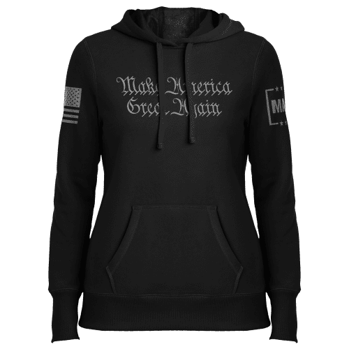 Black / XS Dark Make America Great Again Constitution Ladies Hoodie maga trump